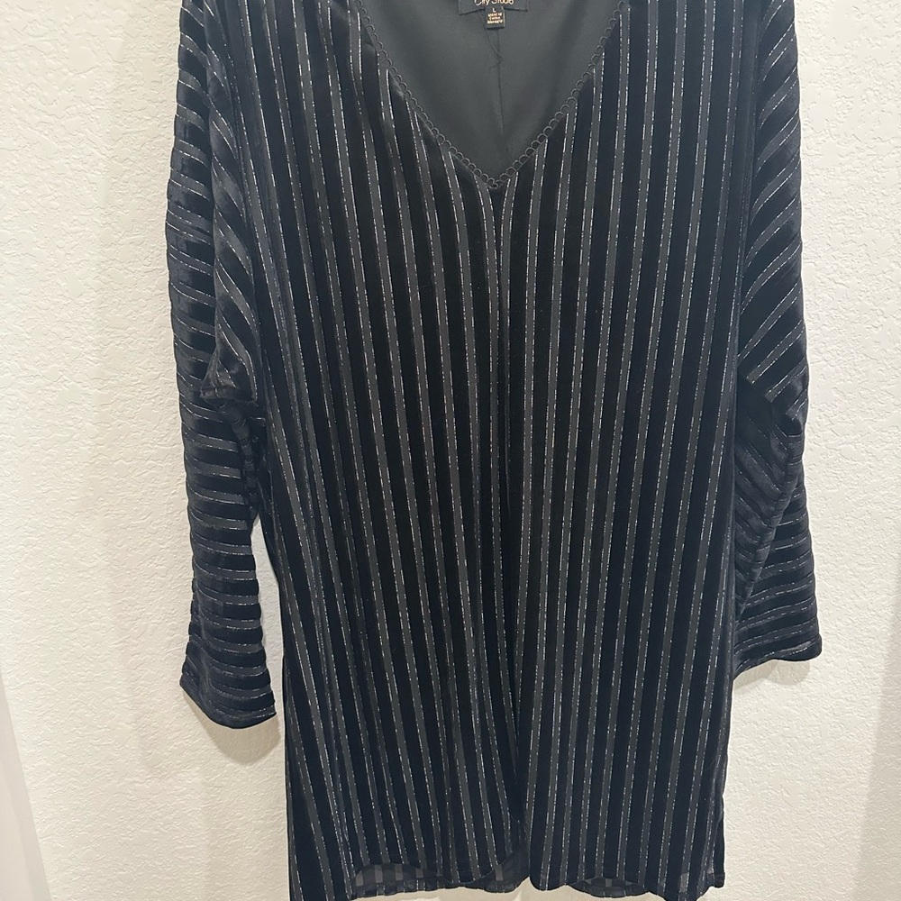 Black Striped Women's Dress